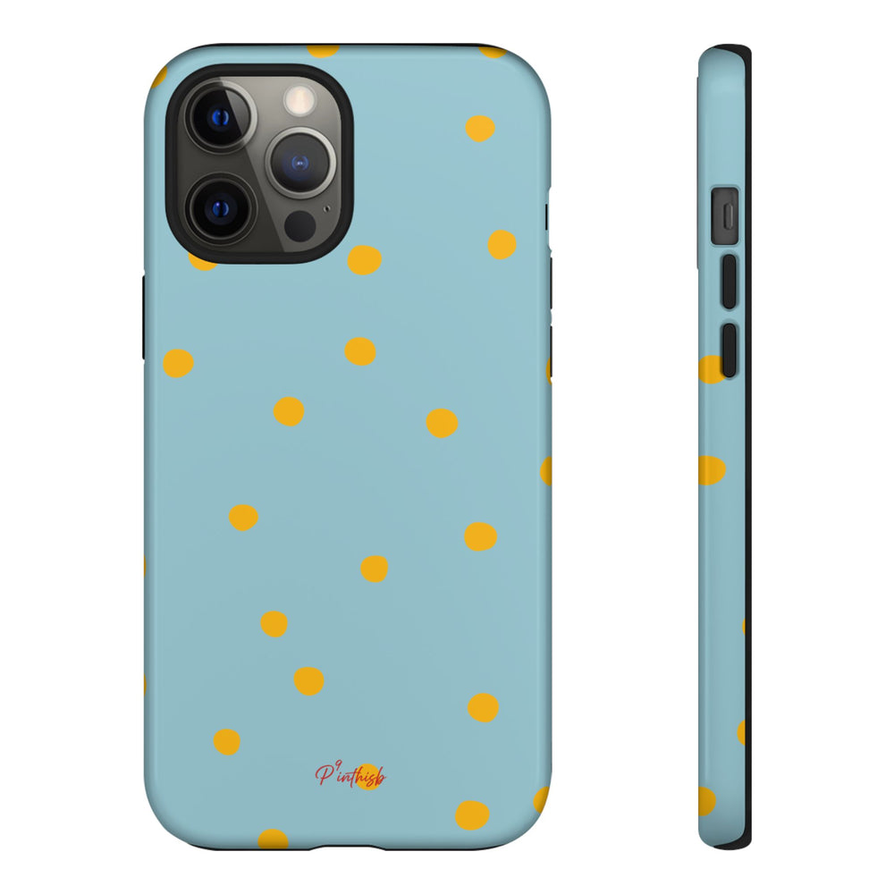 Blue & Yellow Polka Dot Tough Phone Case