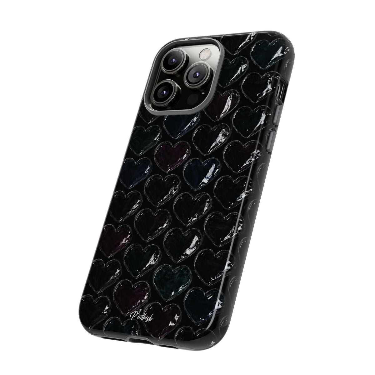Black Pop Hearts Tough Case