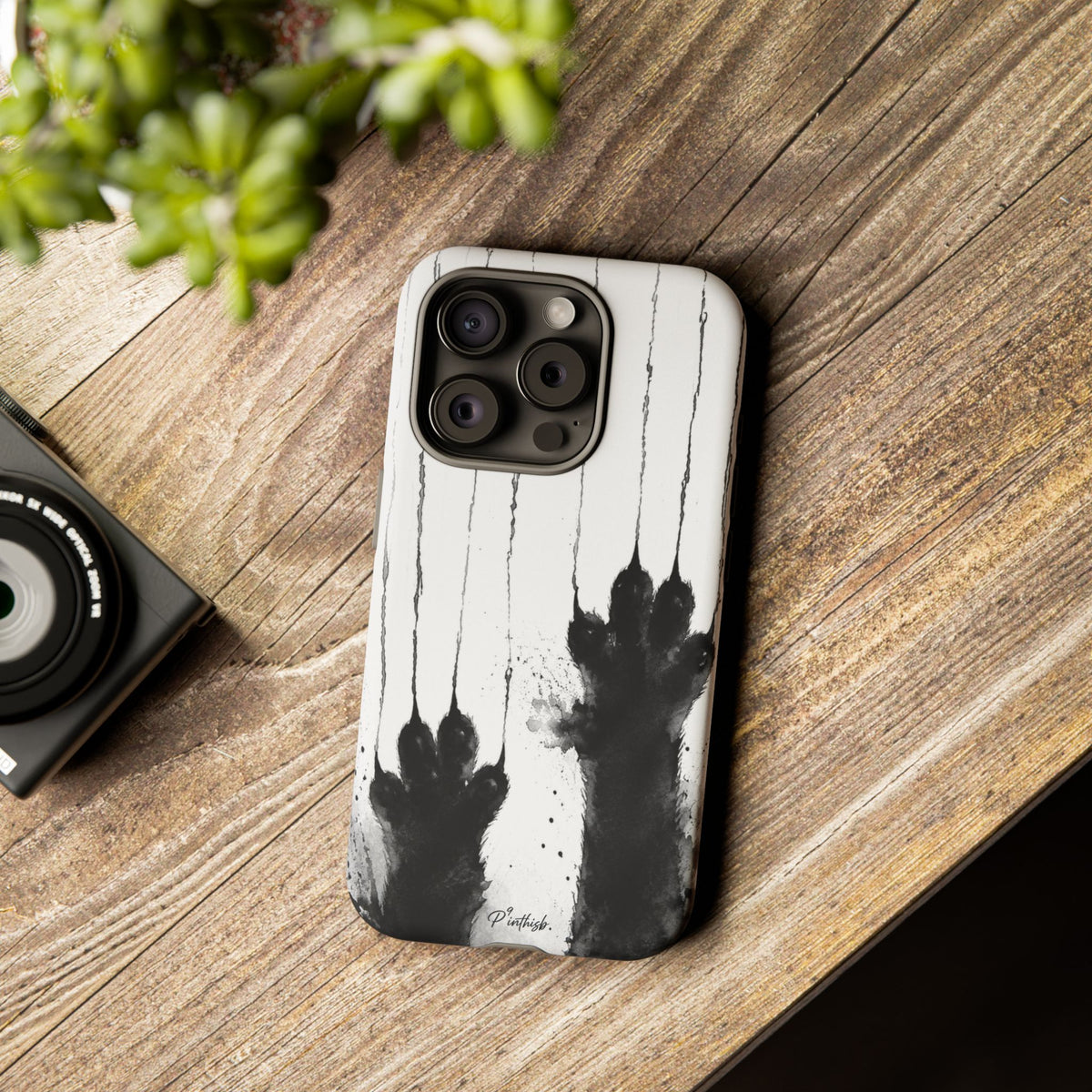 Black Ink Paw Print Tough Case