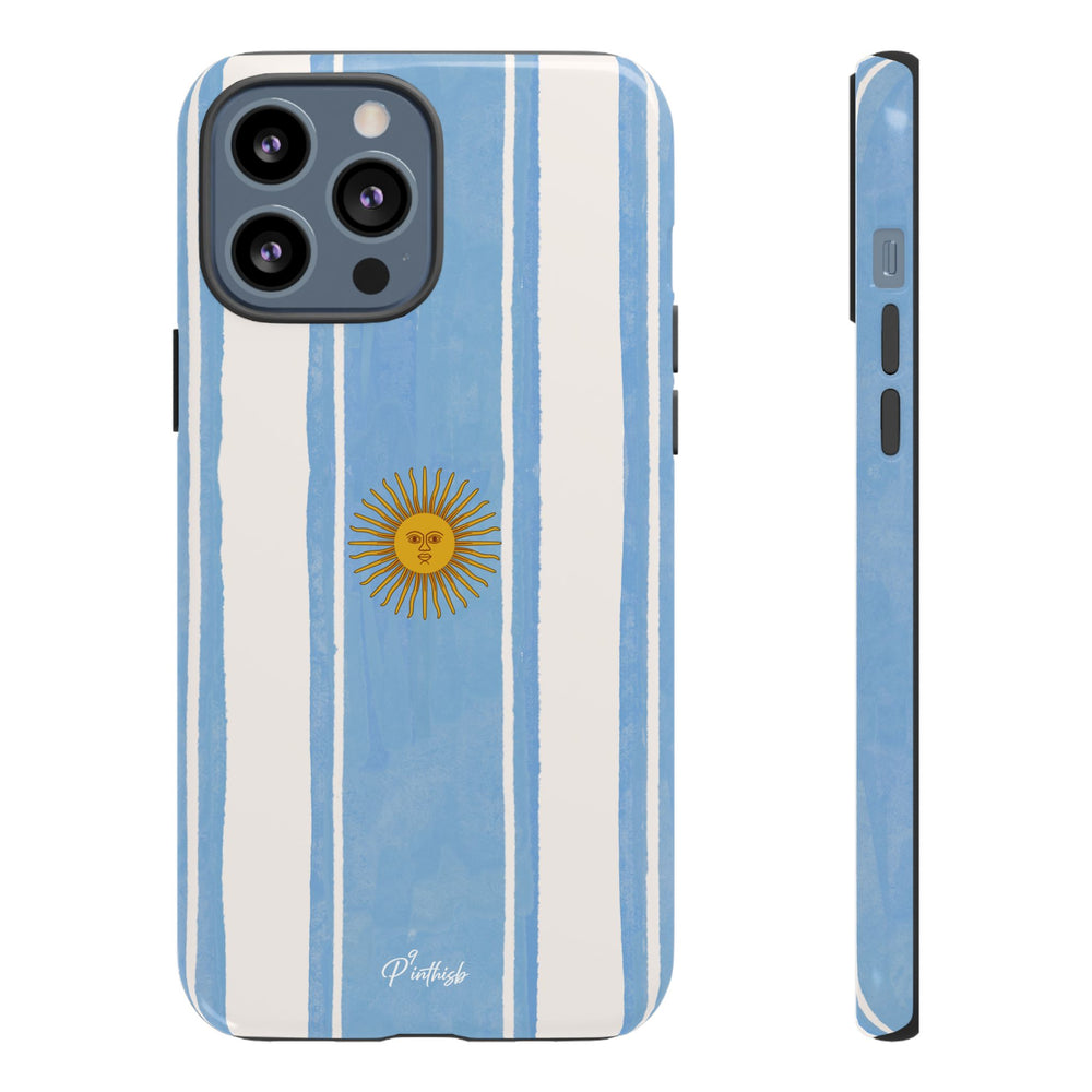 Argentina Flag Tough Phone Case – Blue White Striped Sun Protector