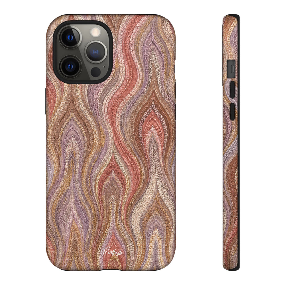 Wavy Peach & Mauve Tough Case