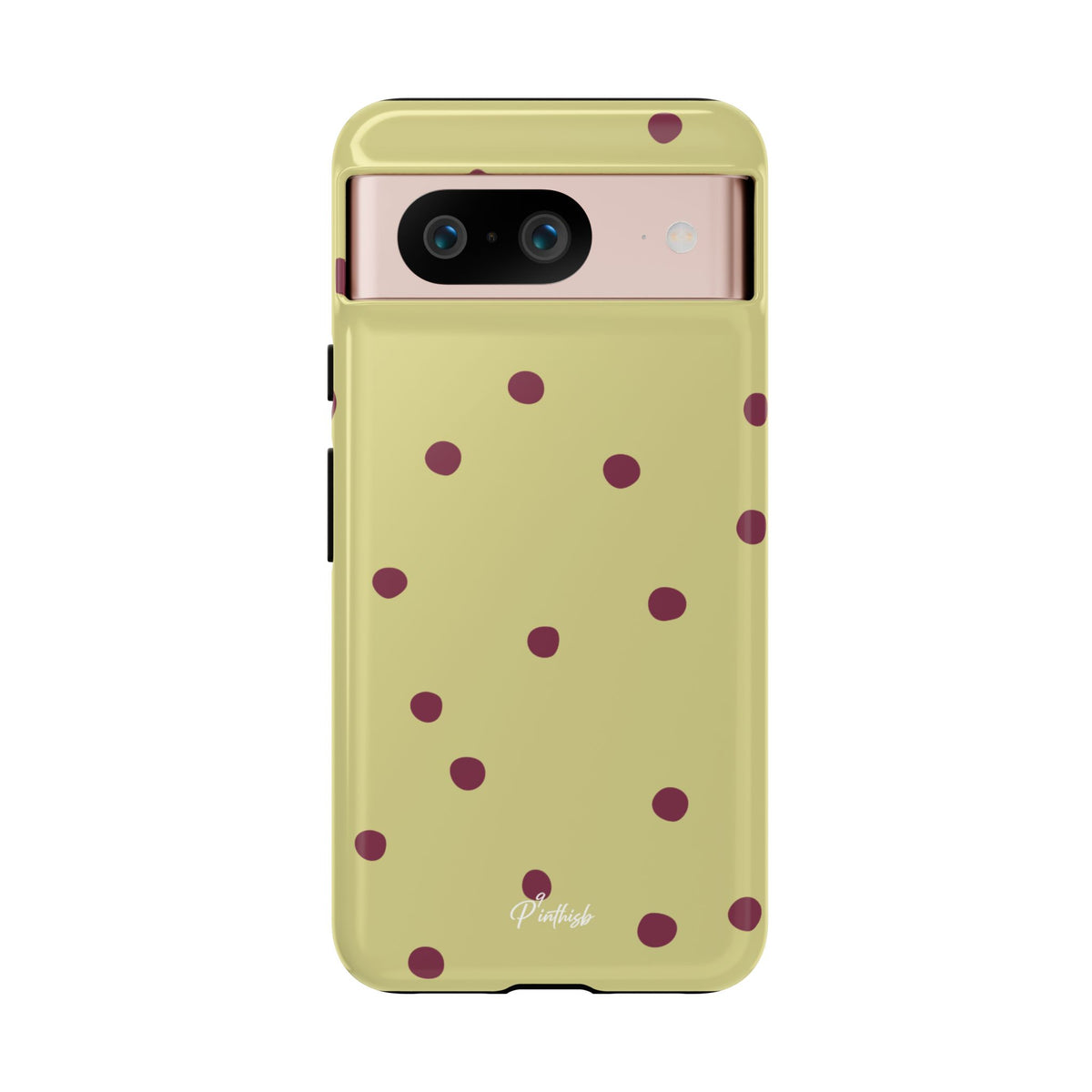 Yellow & Burgundy Polka Dot Tough Phone Case