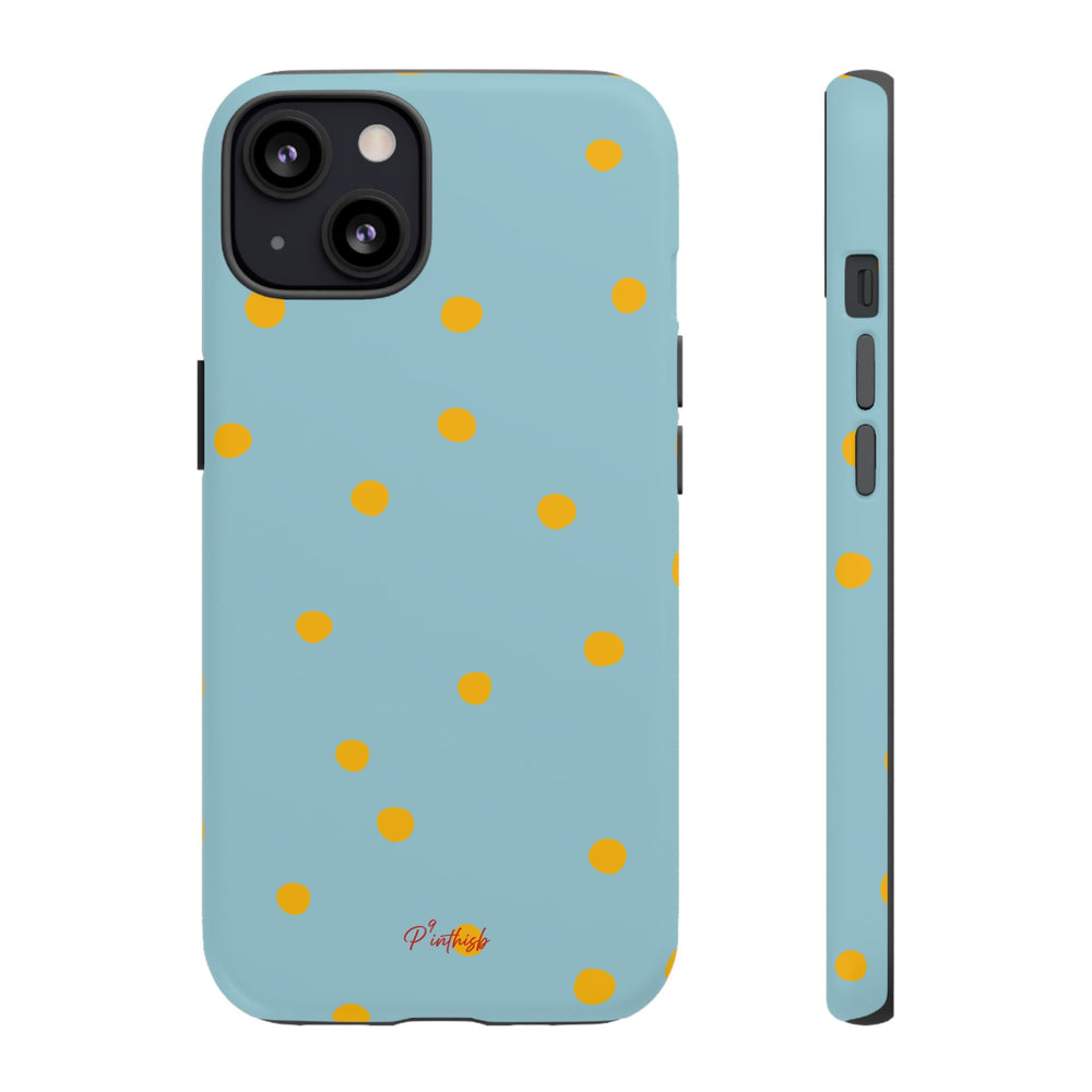 Blue & Yellow Polka Dot Tough Phone Case