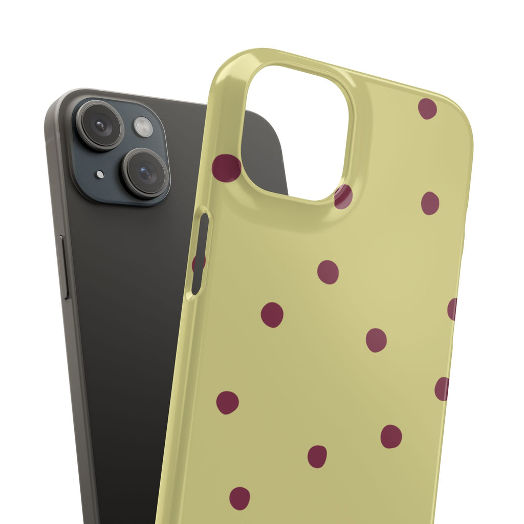 Yellow & Burgundy Polka Dot Snap Phone Case