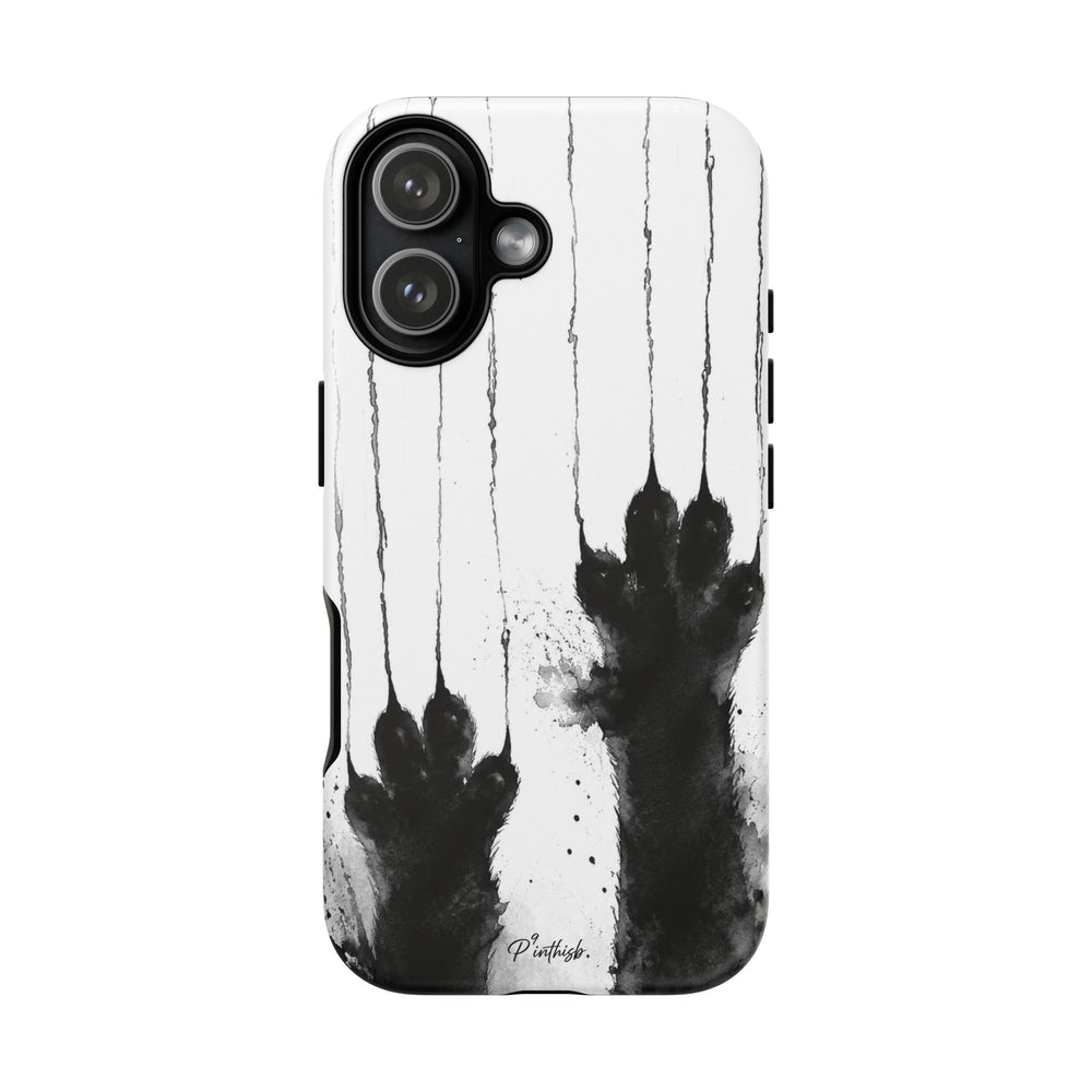 Black Ink Paw Print Tough Case