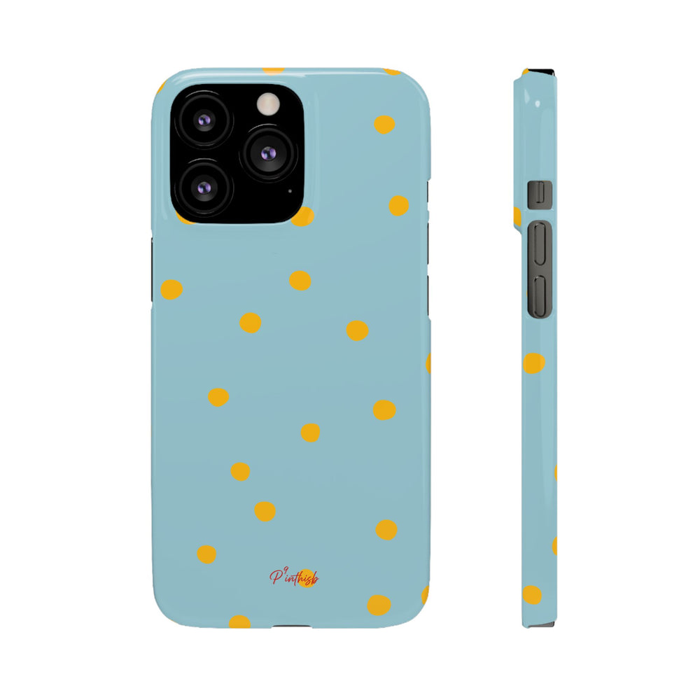 Blue & Yellow Polka Dot Snap Phone Case