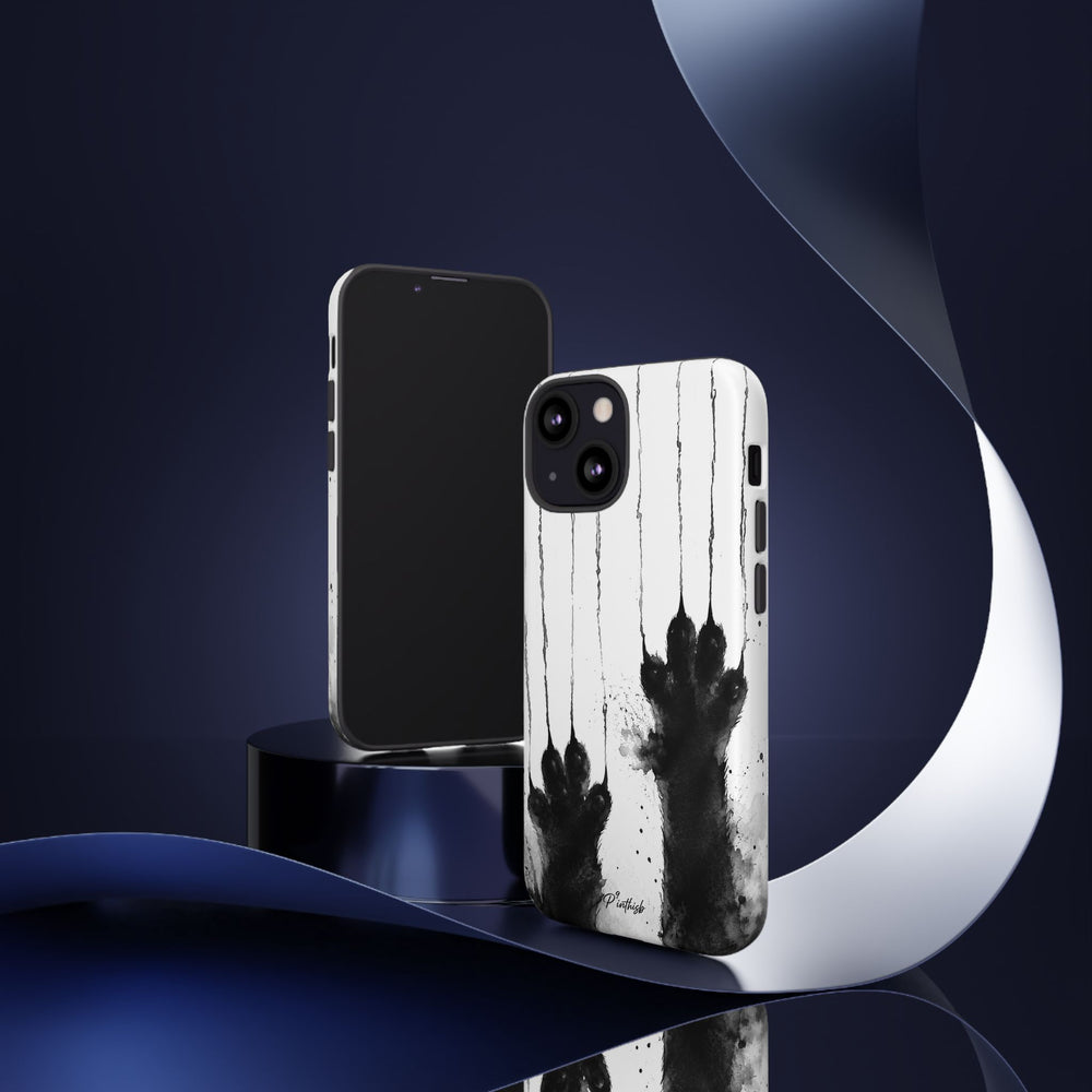 Black Ink Paw Print Tough Case