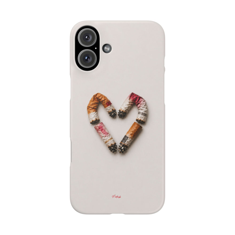 Cigarette Butts Heart Snap Case