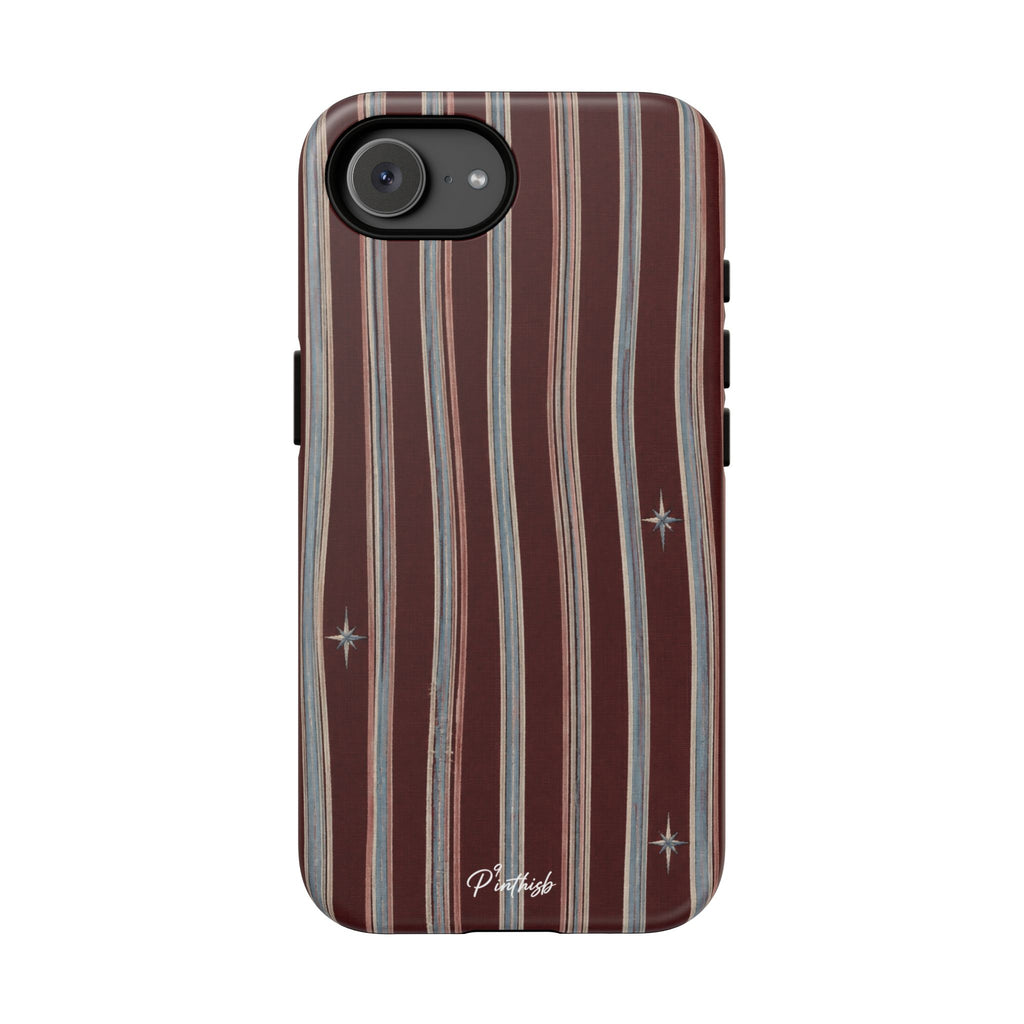 Retro Red & Cream with Star Accents Phone Case