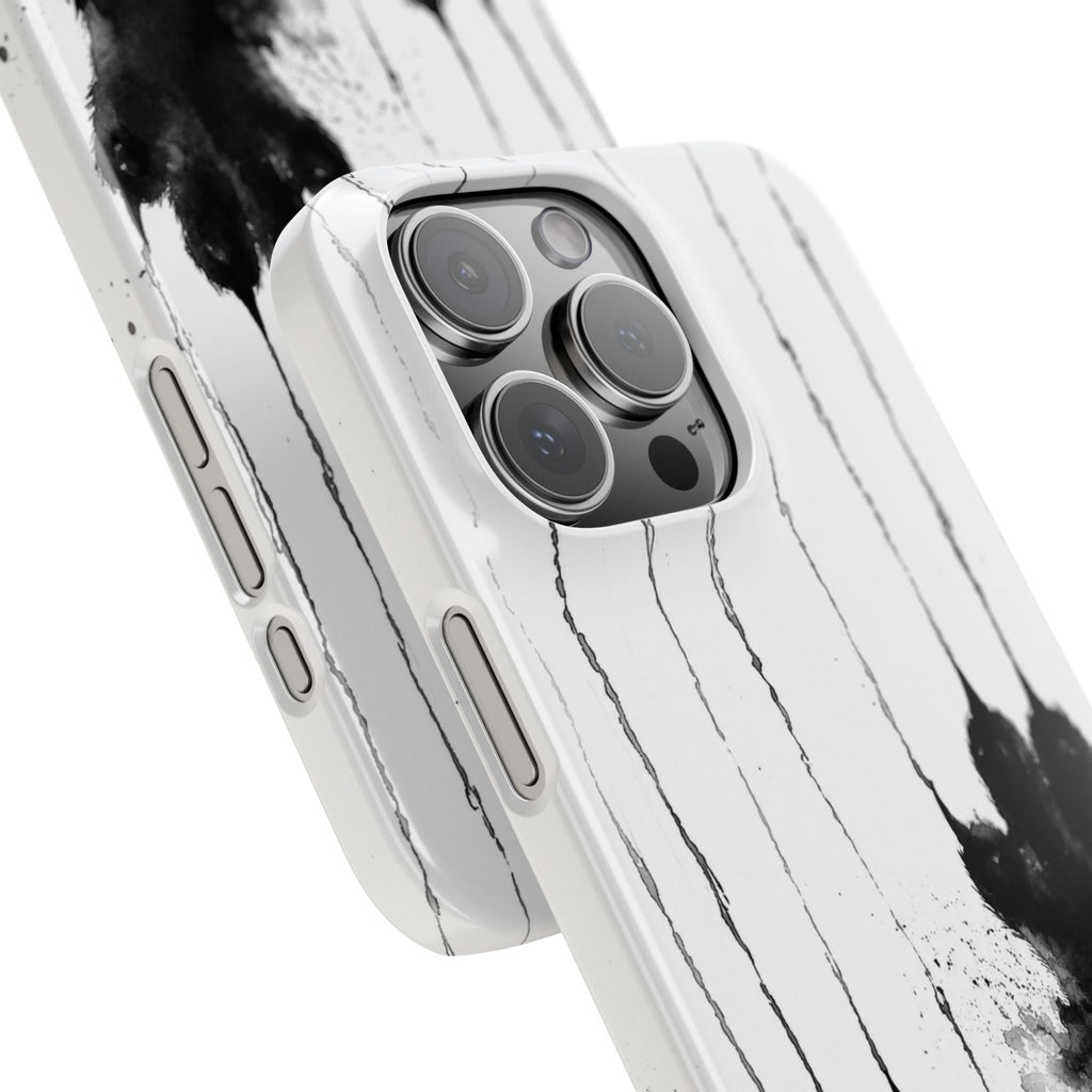Black Ink Paw Print Snap Case