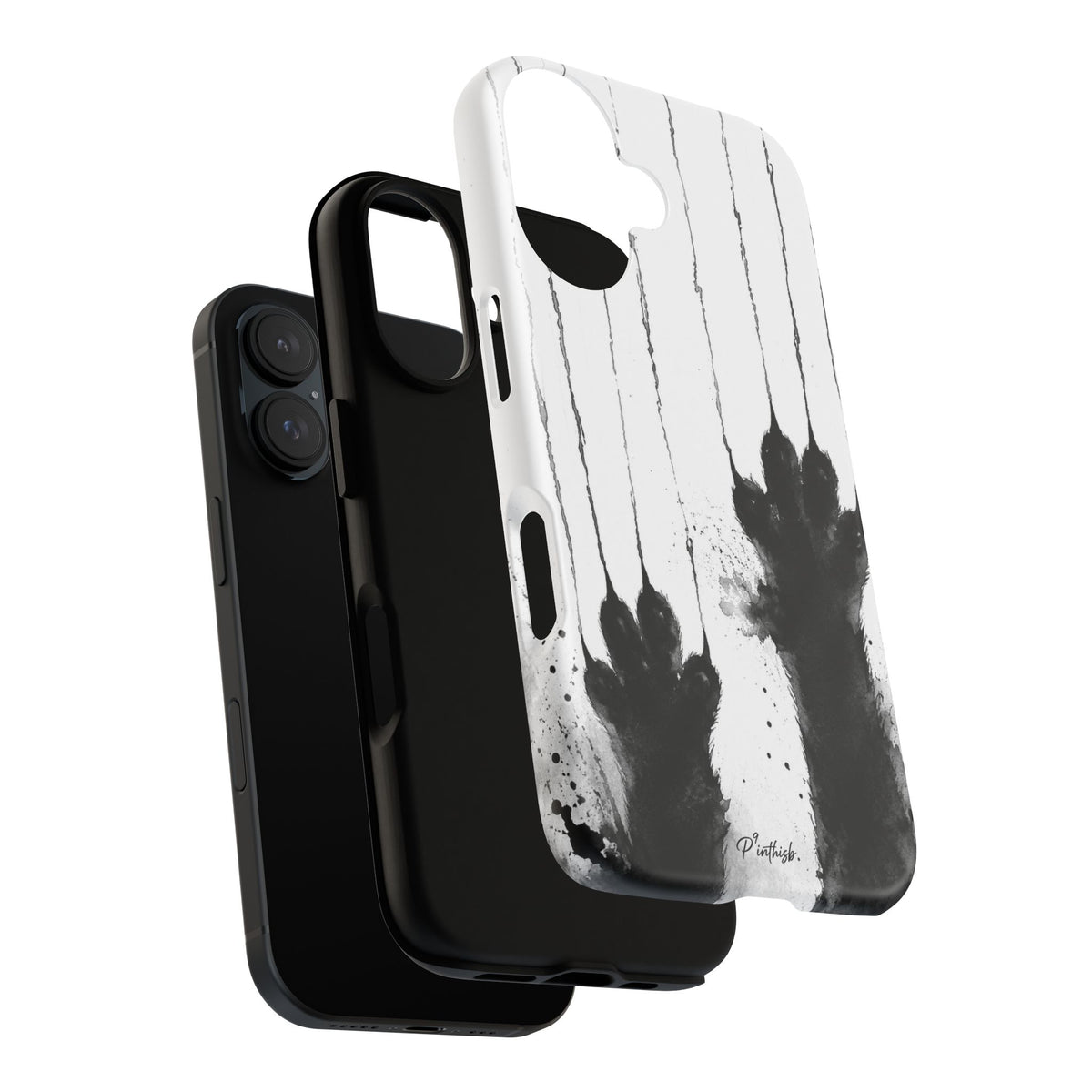 Black Ink Paw Print Tough Case