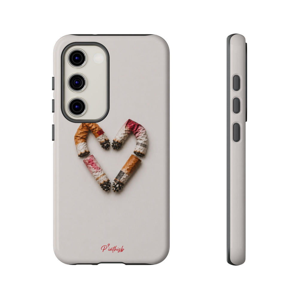 Cigarette Butts Heart Tough Case