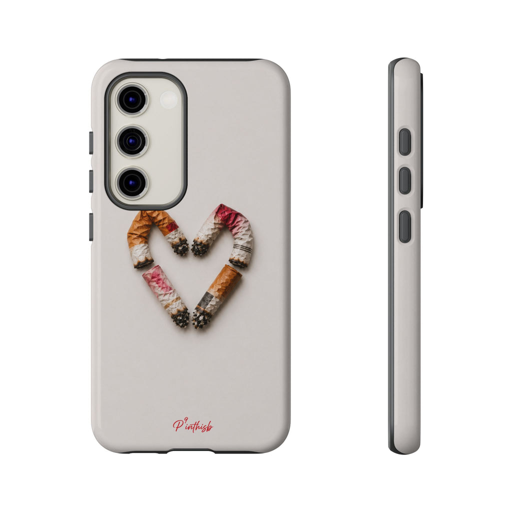 Cigarette Butts Heart Tough Case