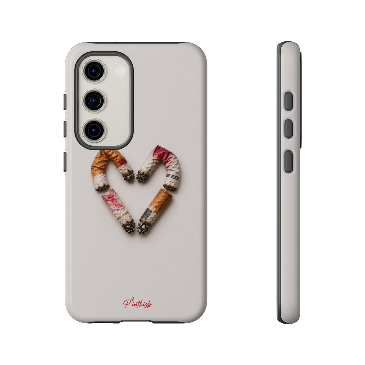 Cigarette Butts Heart Tough Case