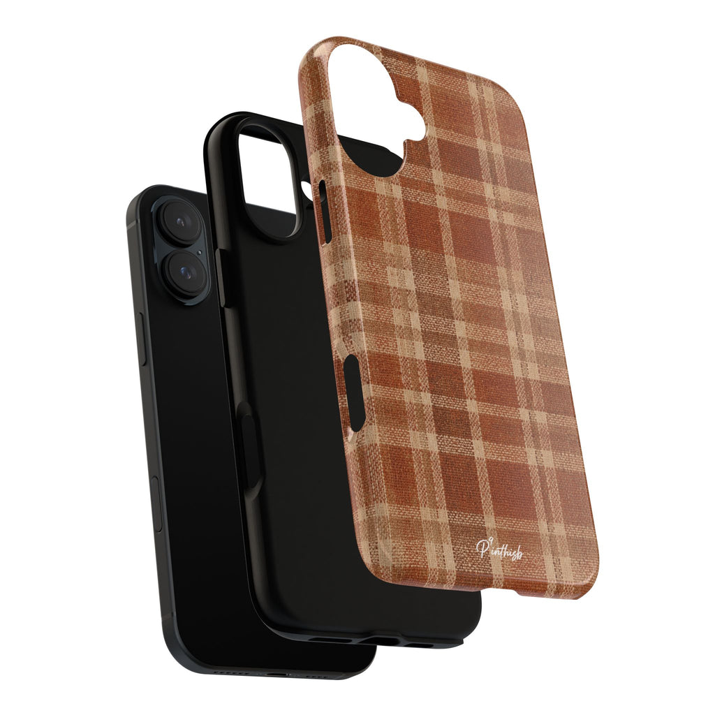 Rustic Brown Cozy Plaid Tough Case