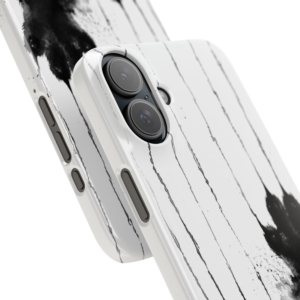Black Ink Paw Print Snap Case