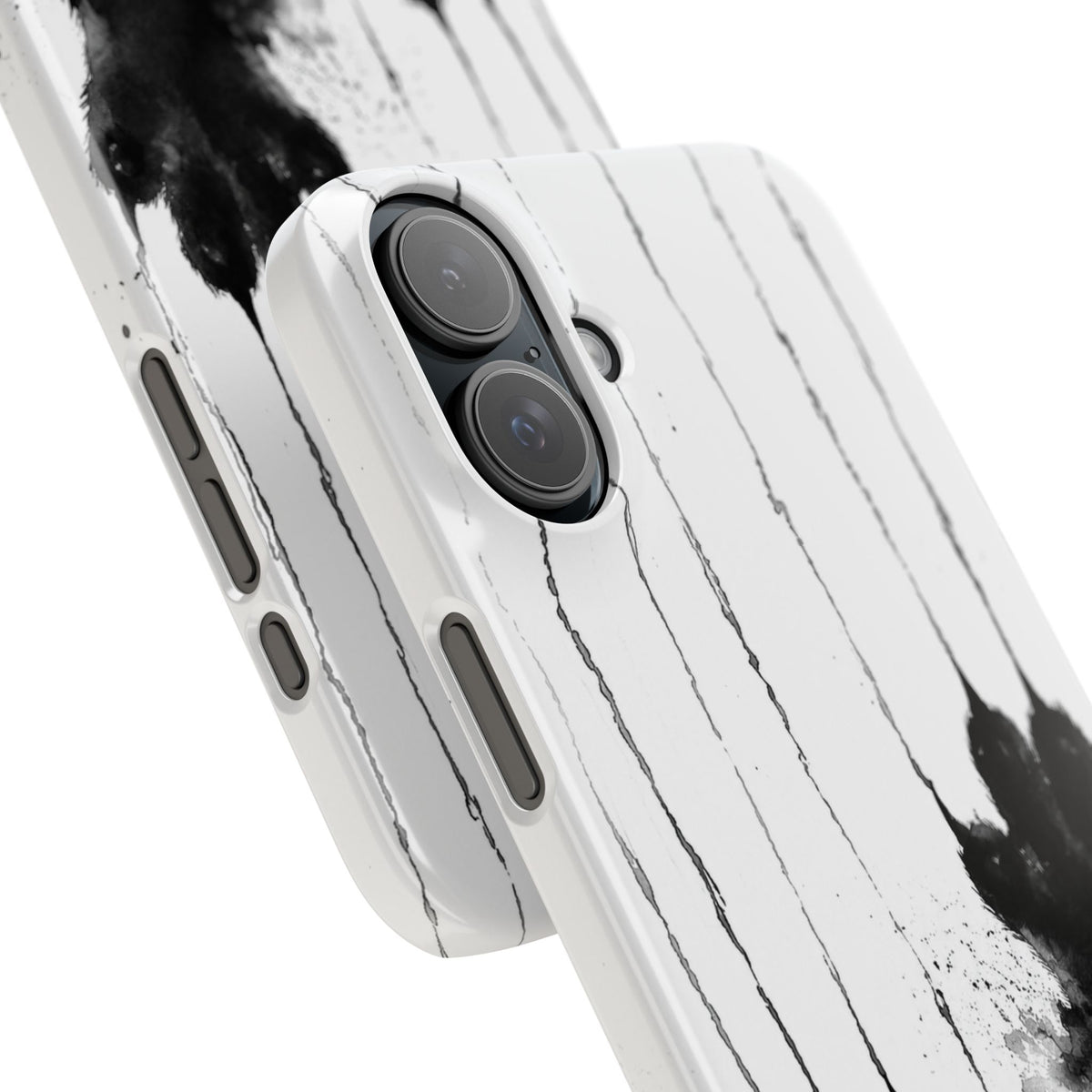 Black Ink Paw Print Snap Case