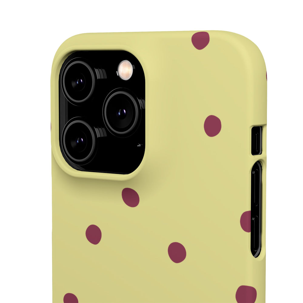 Yellow & Burgundy Polka Dot Snap Phone Case