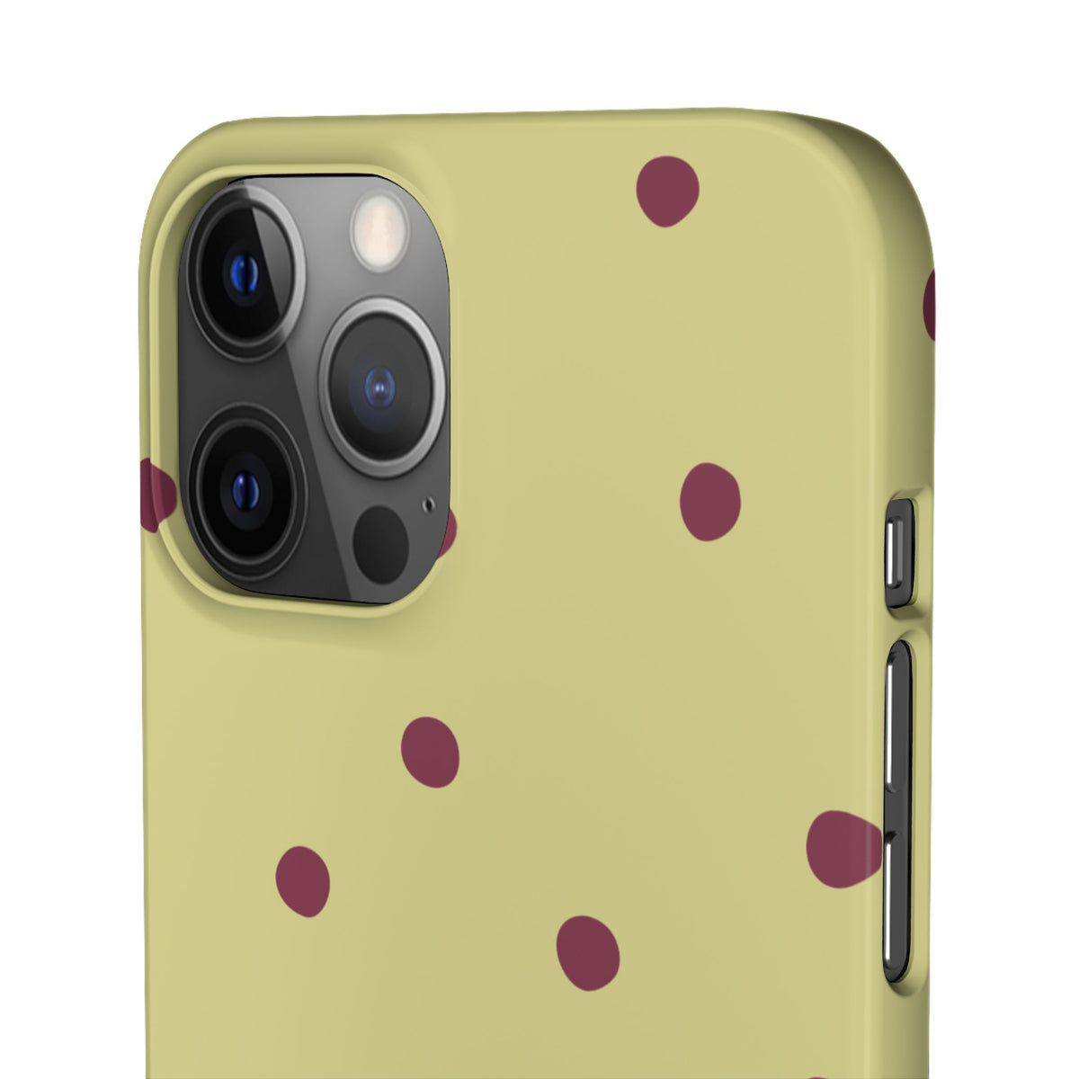 Yellow & Burgundy Polka Dot Snap Phone Case