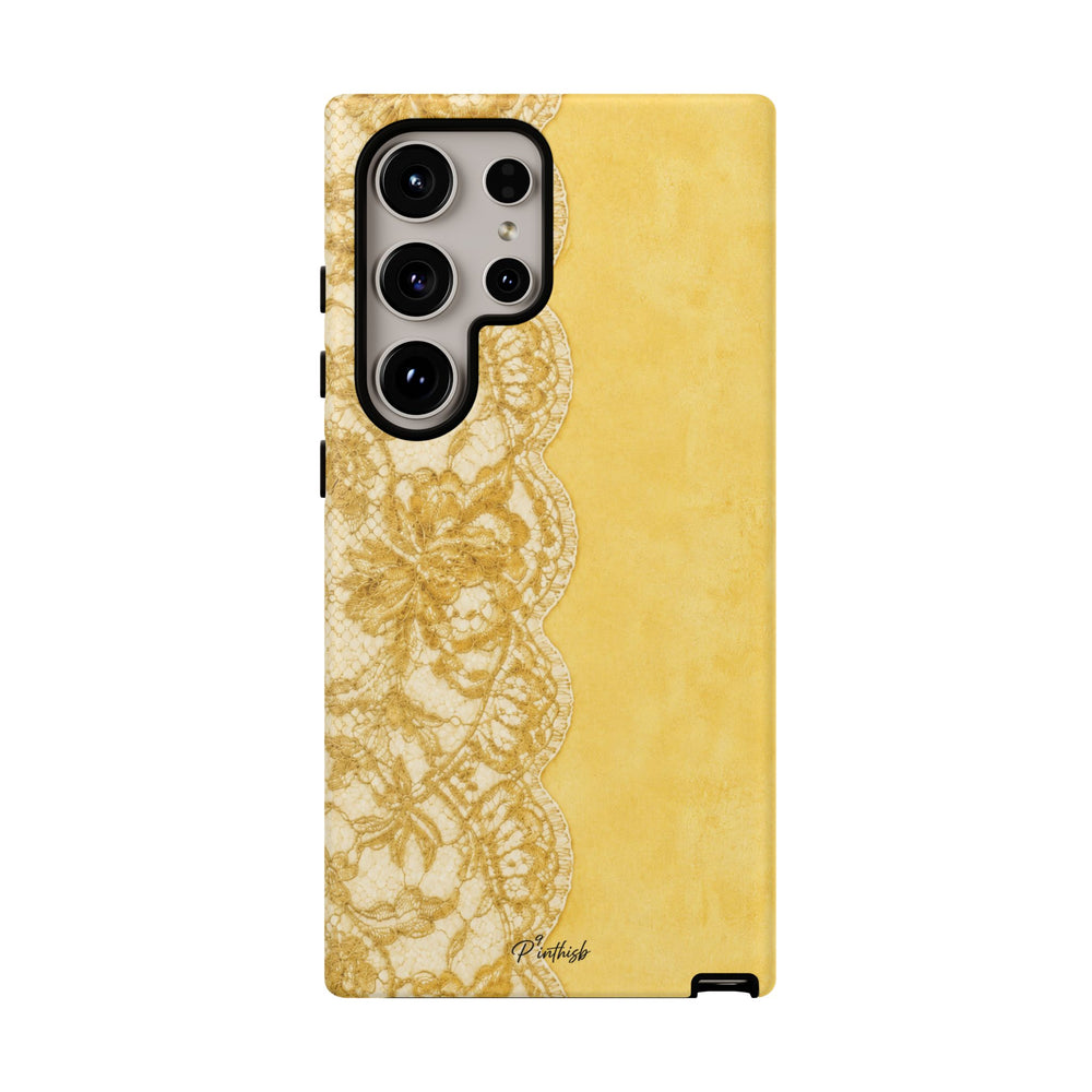 Yellow Vintage Lace Tough Case