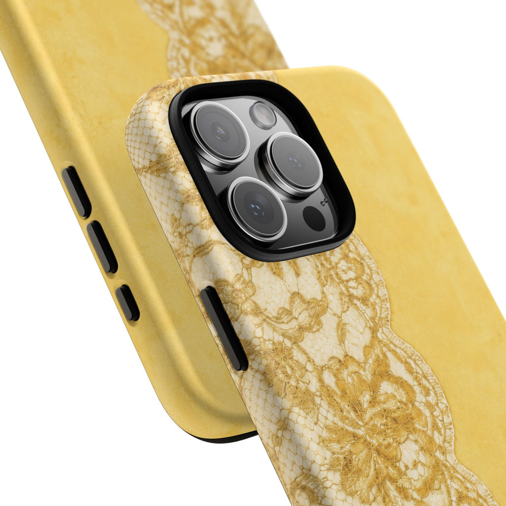 Yellow Vintage Lace Tough Case