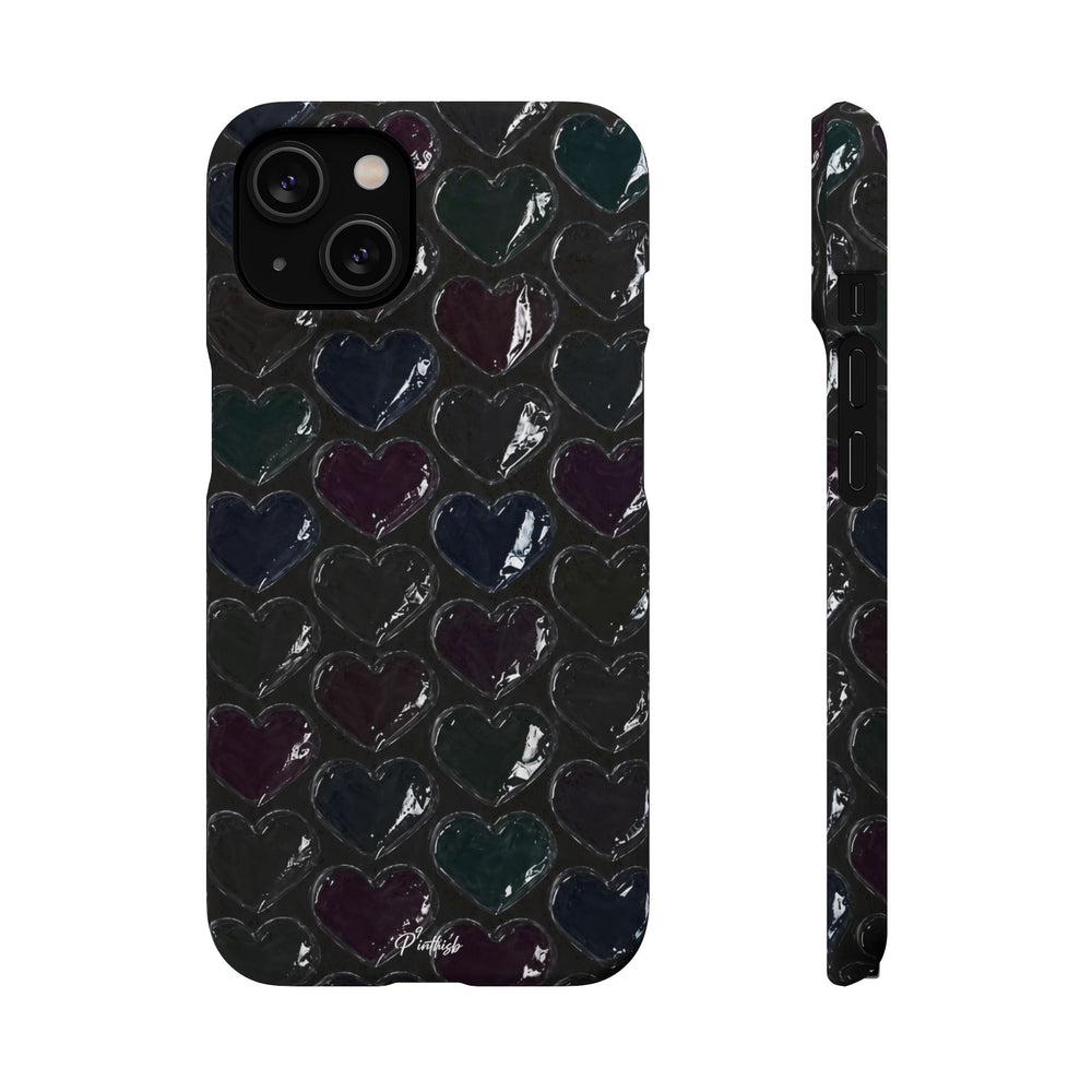 Black Pop Hearts Snap Case