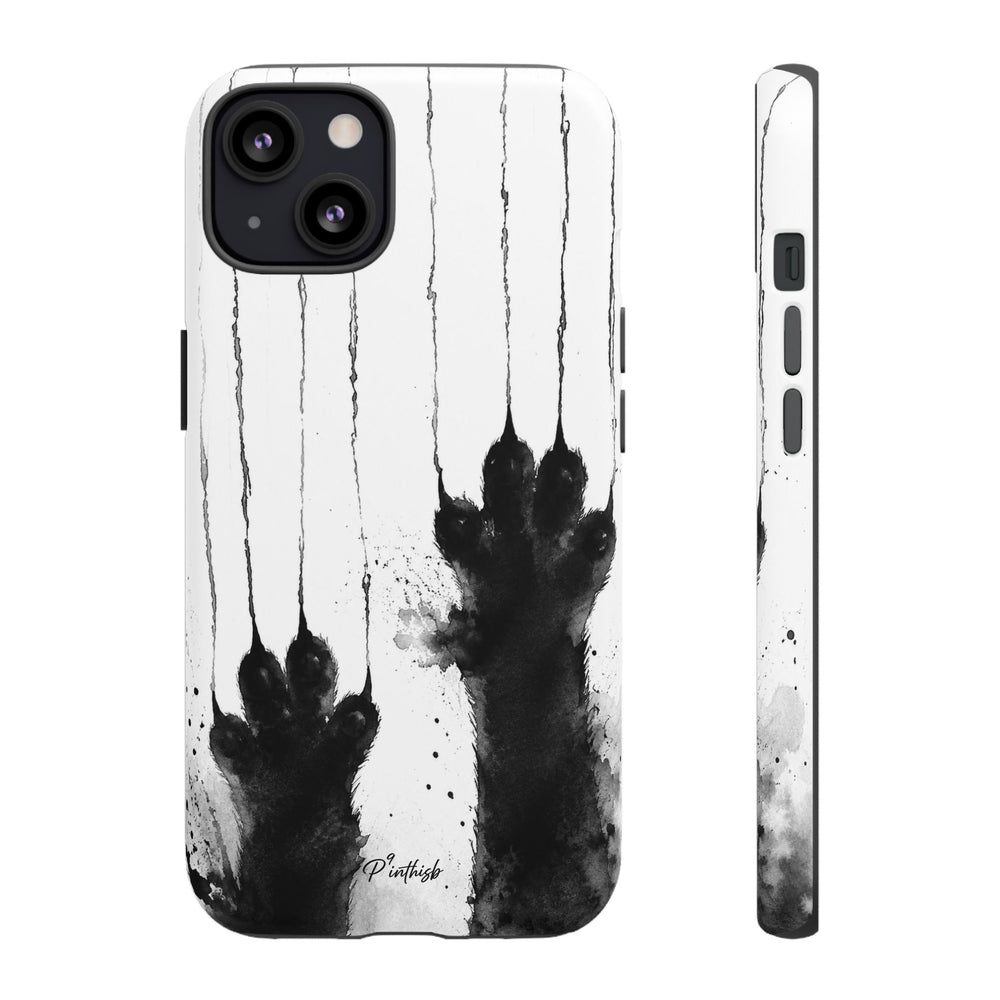 Black Ink Paw Print Tough Case