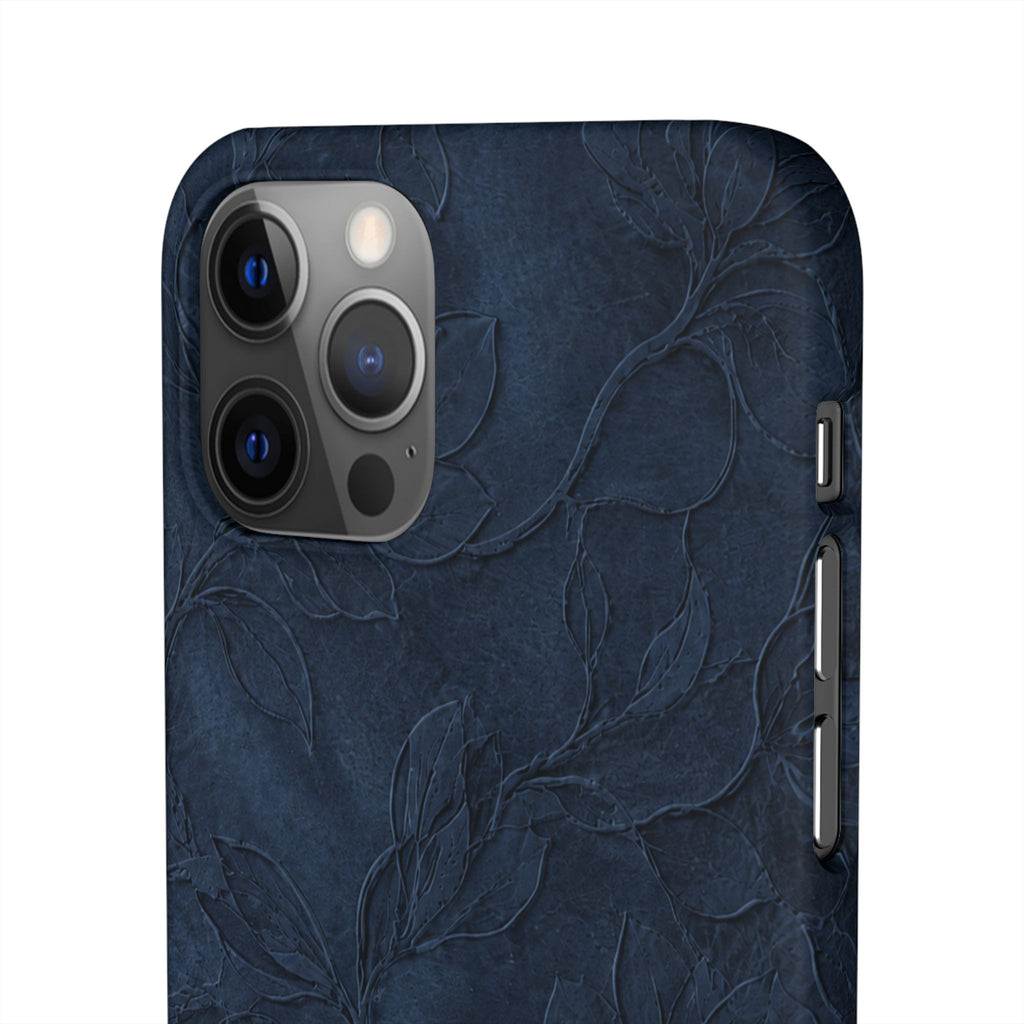 Navy Floral Textured Snap Case