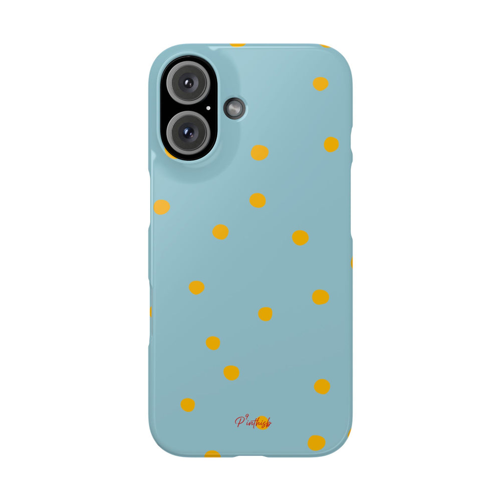 Blue & Yellow Polka Dot Snap Phone Case