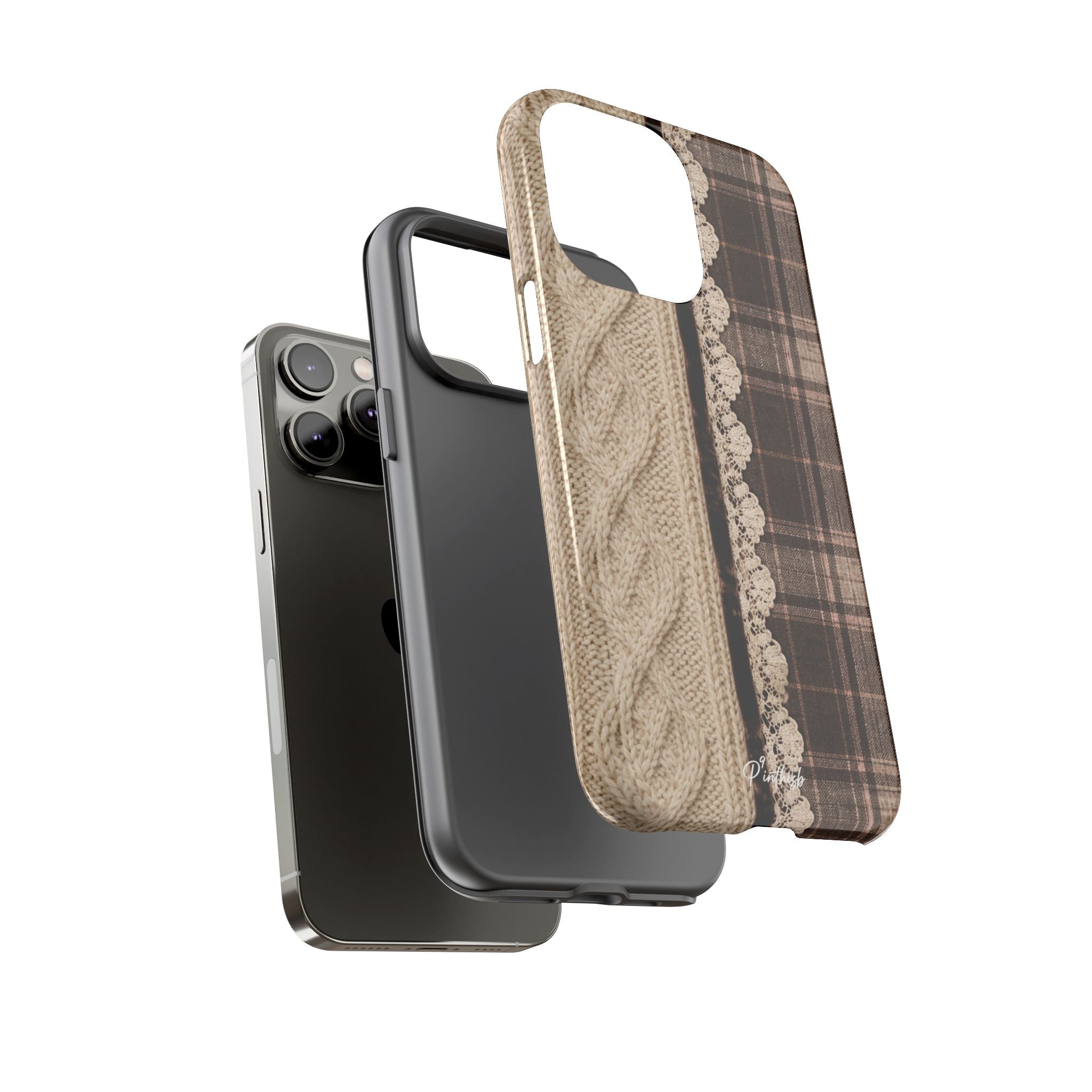 Cozy Plaid Knit Tough Phone Case