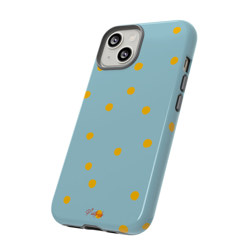 Blue & Yellow Polka Dot Tough Phone Case