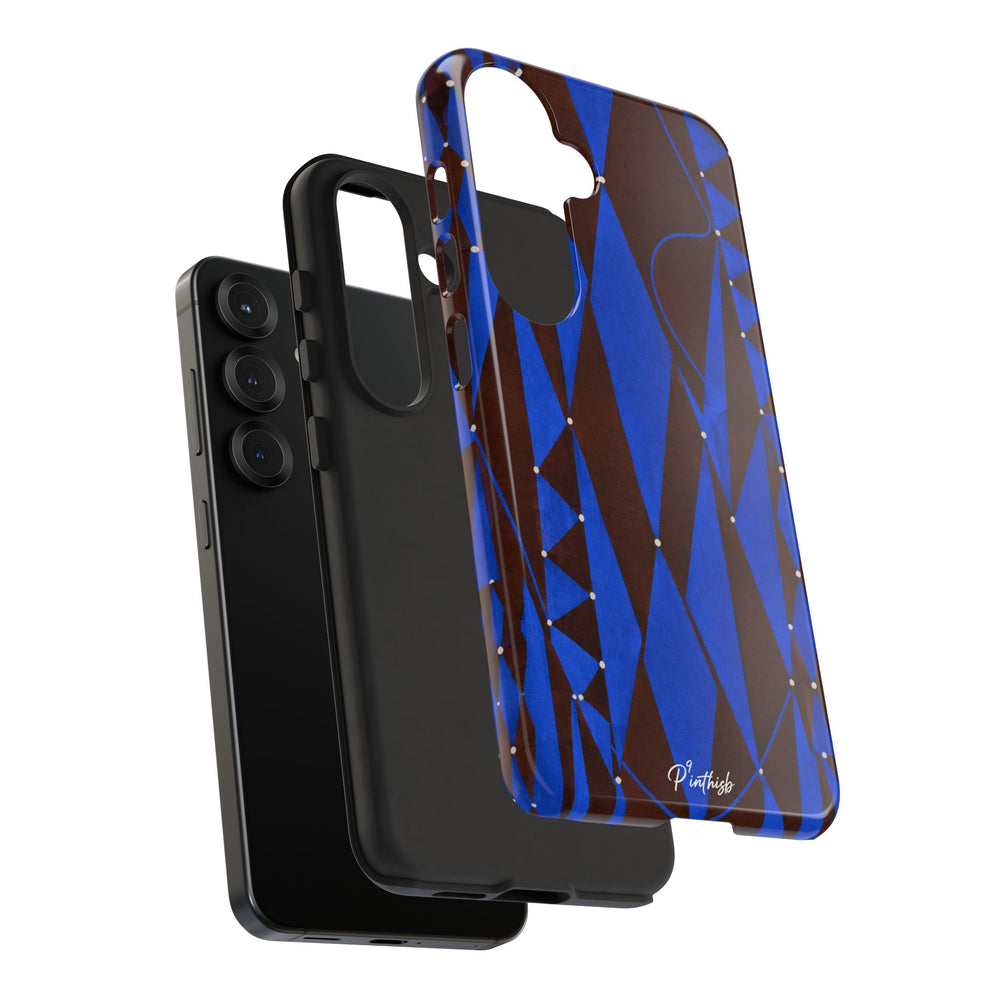 Geometric Blue Diamond Tough Phone Case