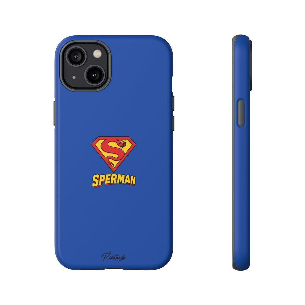 "SPERMAN" Parody Logo Tough Phone Case