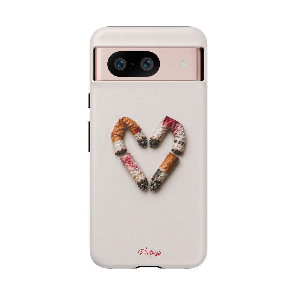 Cigarette Butts Heart Tough Case