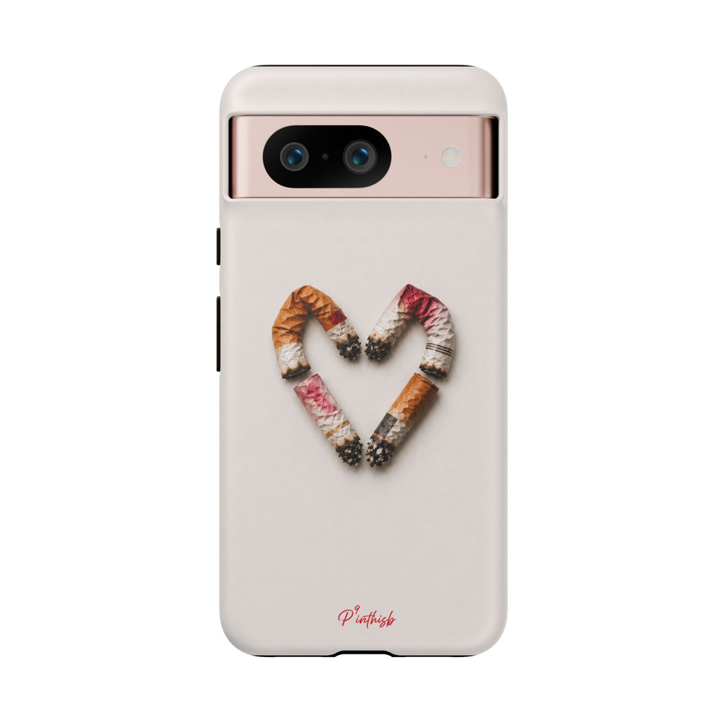 Cigarette Butts Heart Tough Case
