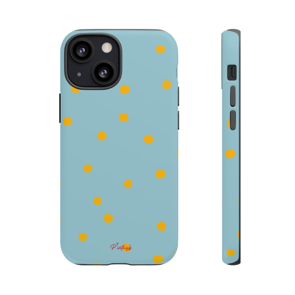 Blue & Yellow Polka Dot Tough Phone Case