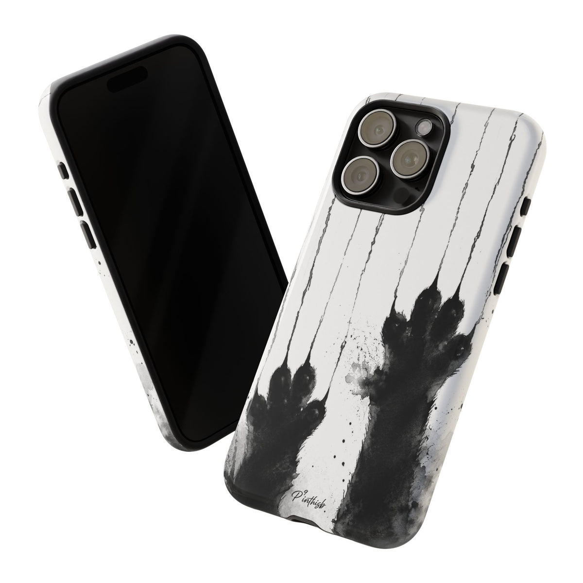 Black Ink Paw Print Tough Case