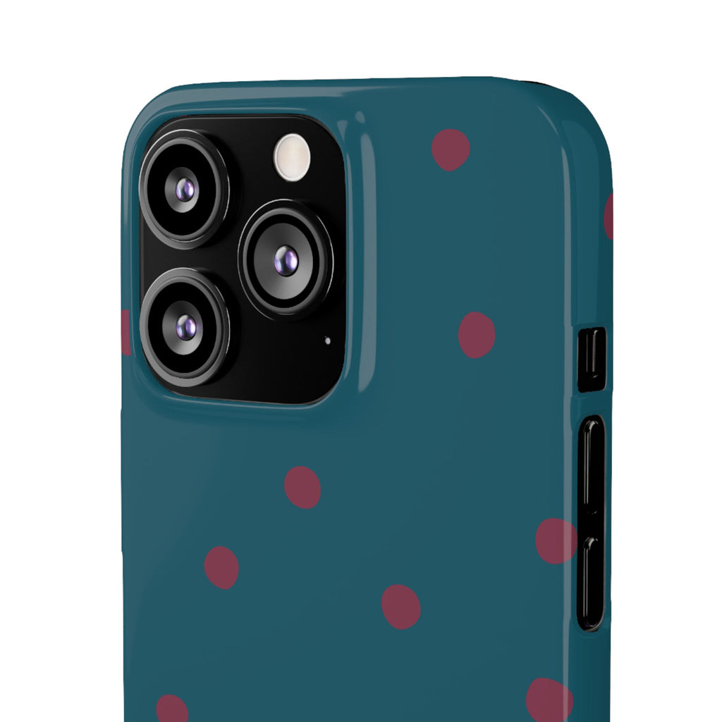 Teal & Burgundy Polka Dot Snap Phone Case