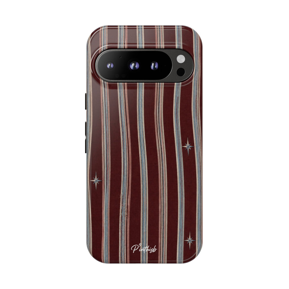 Retro Red & Cream with Star Accents Phone Case