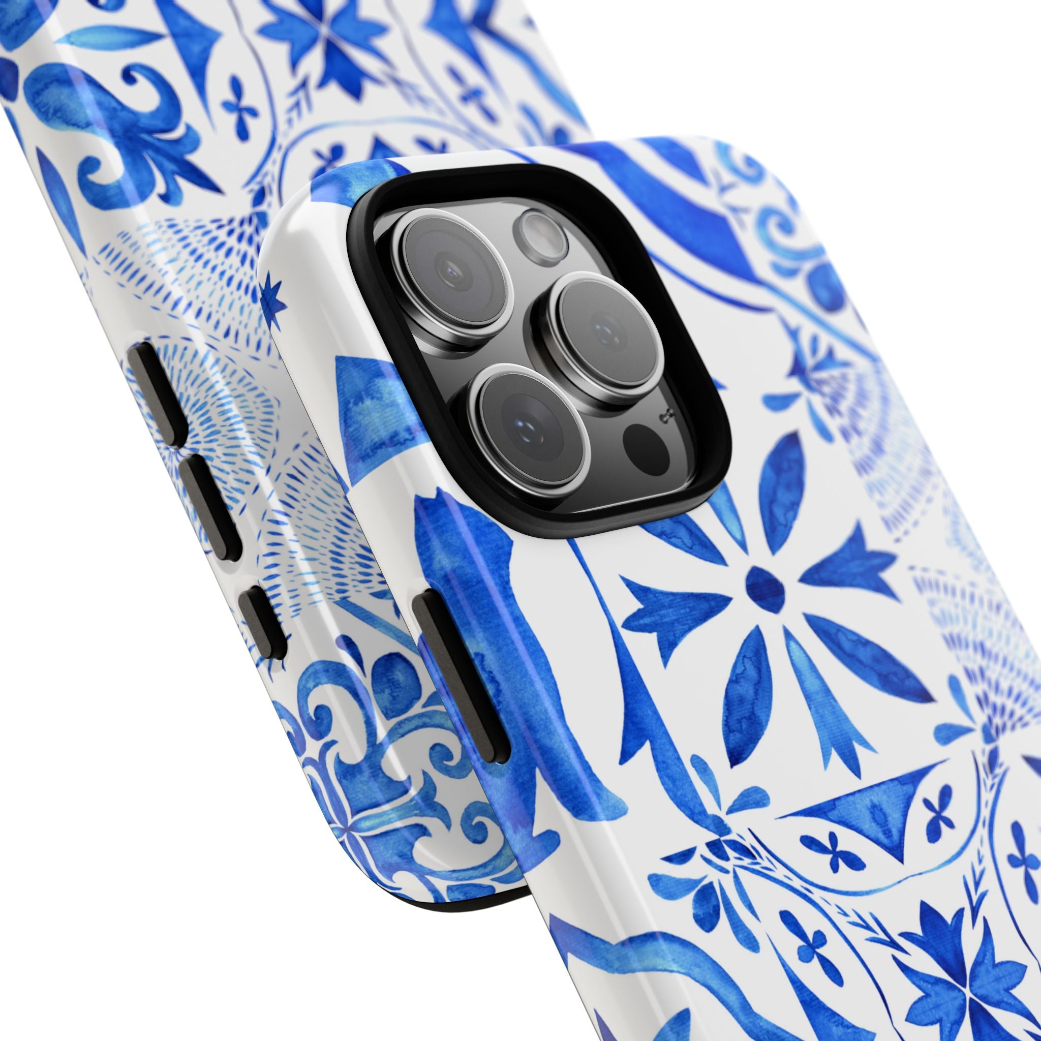 Blue Tile Pattern Tough Phone Case