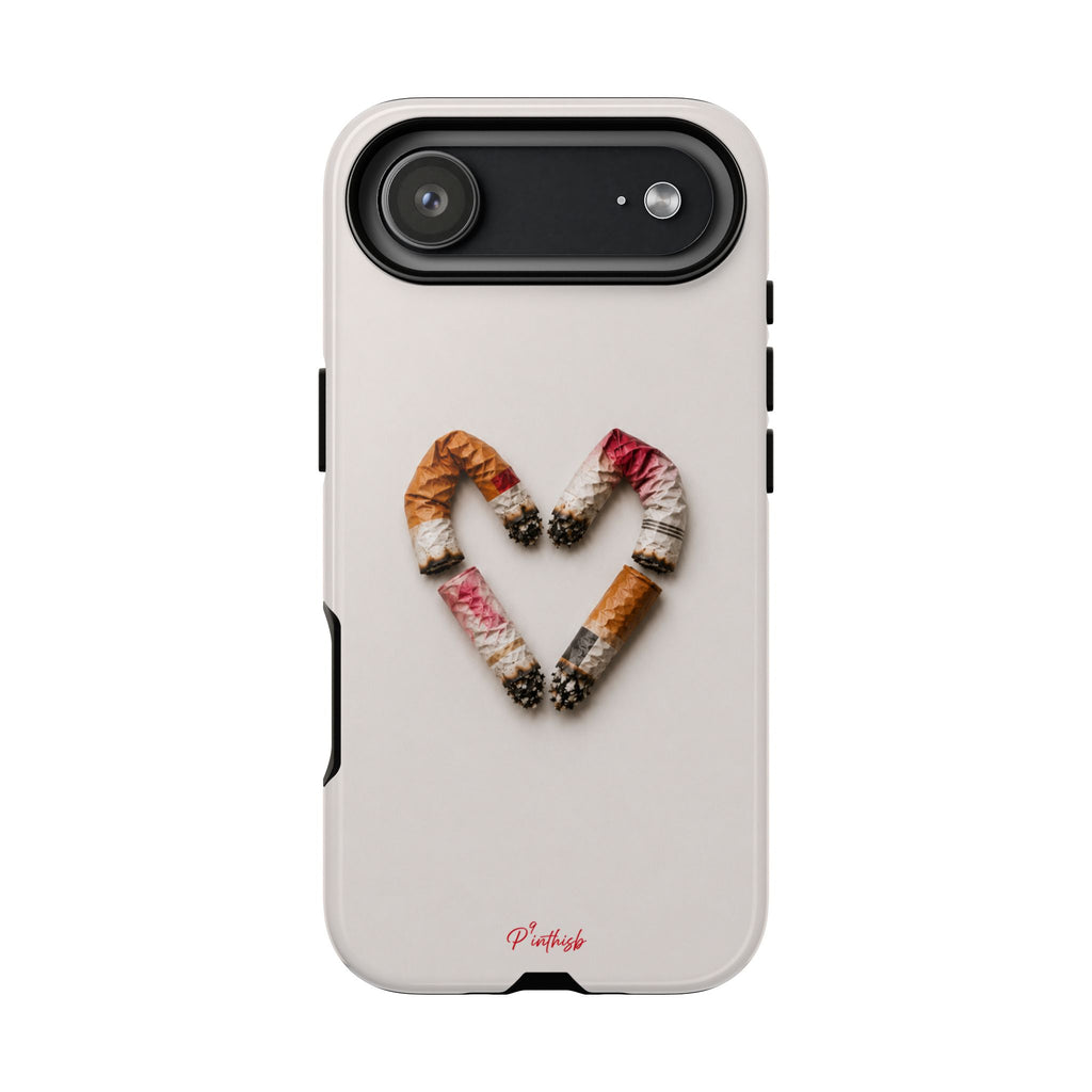 Cigarette Butts Heart Tough Case