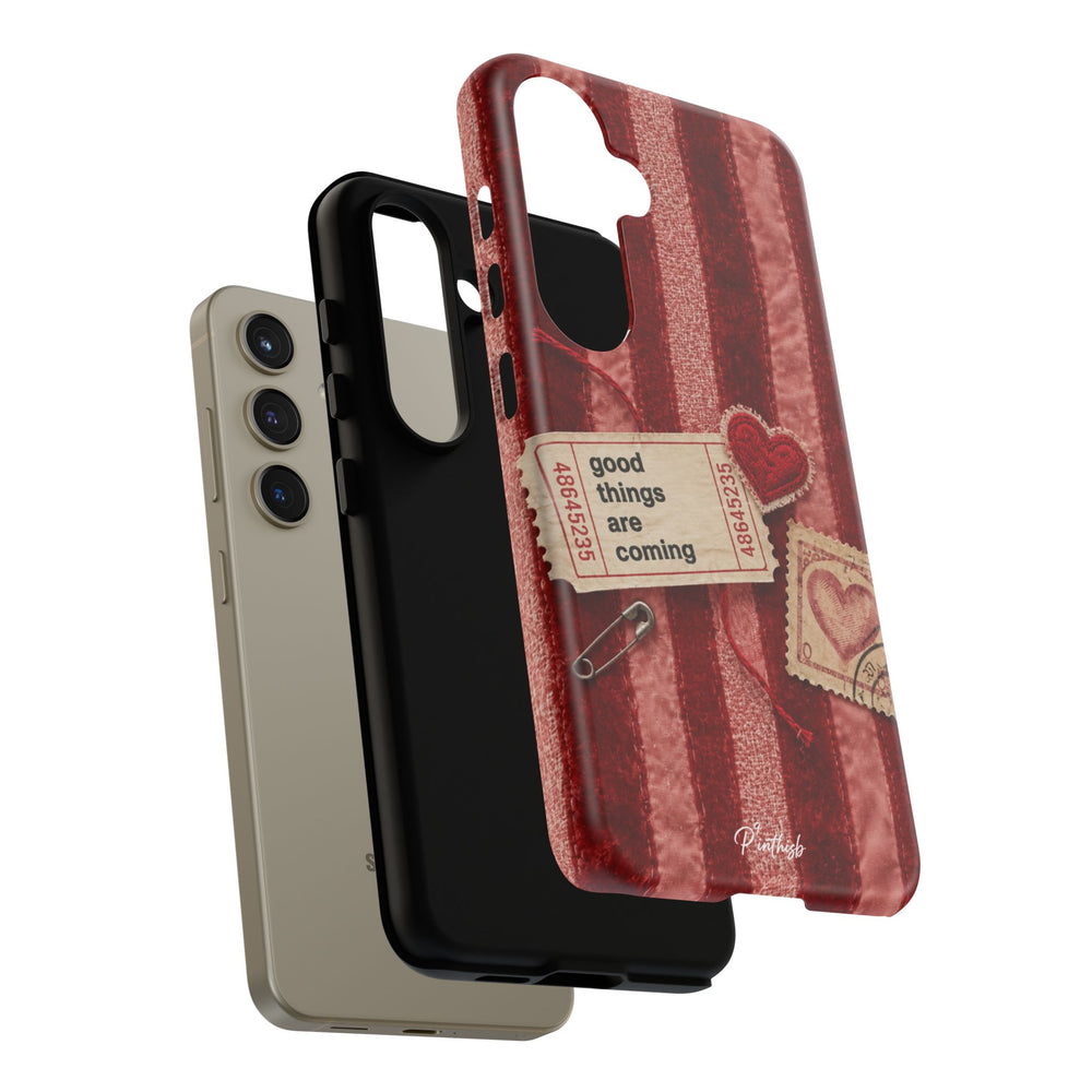 “Good Things Are Coming” Red Phone Case