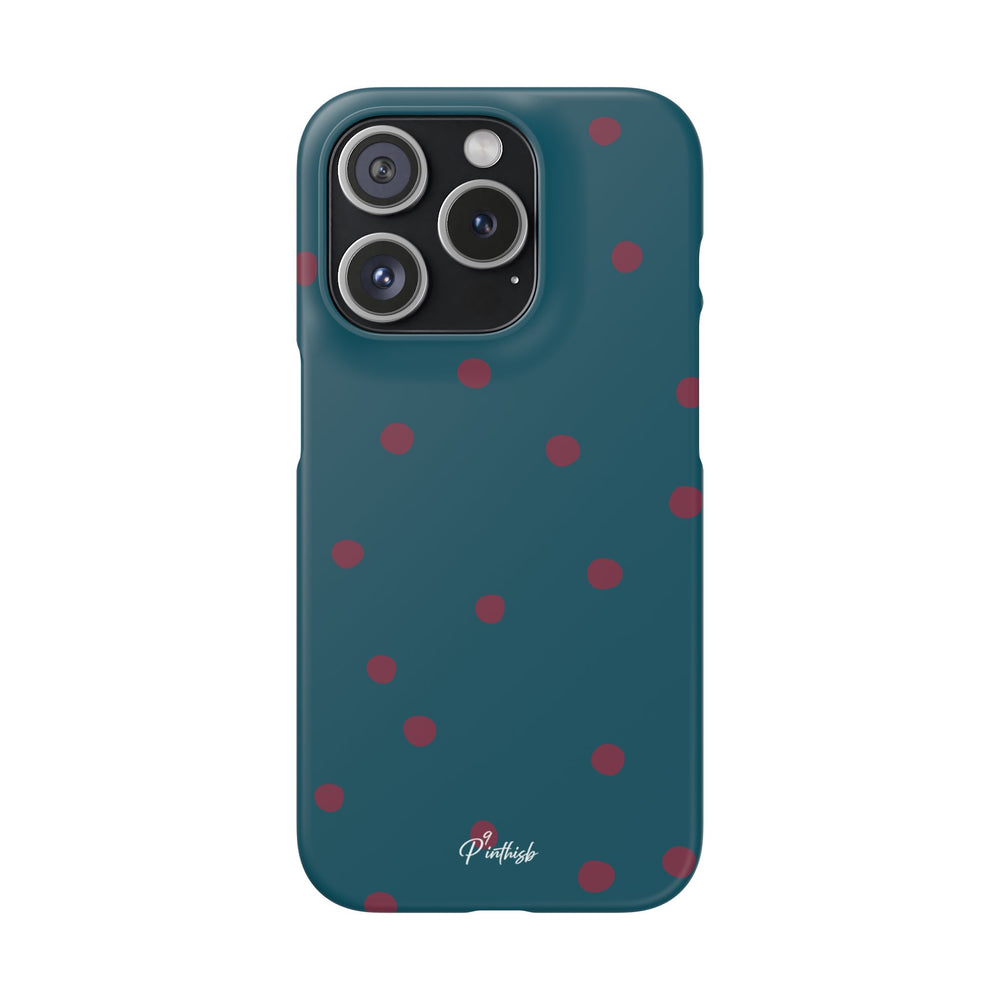 Teal & Burgundy Polka Dot Snap Phone Case