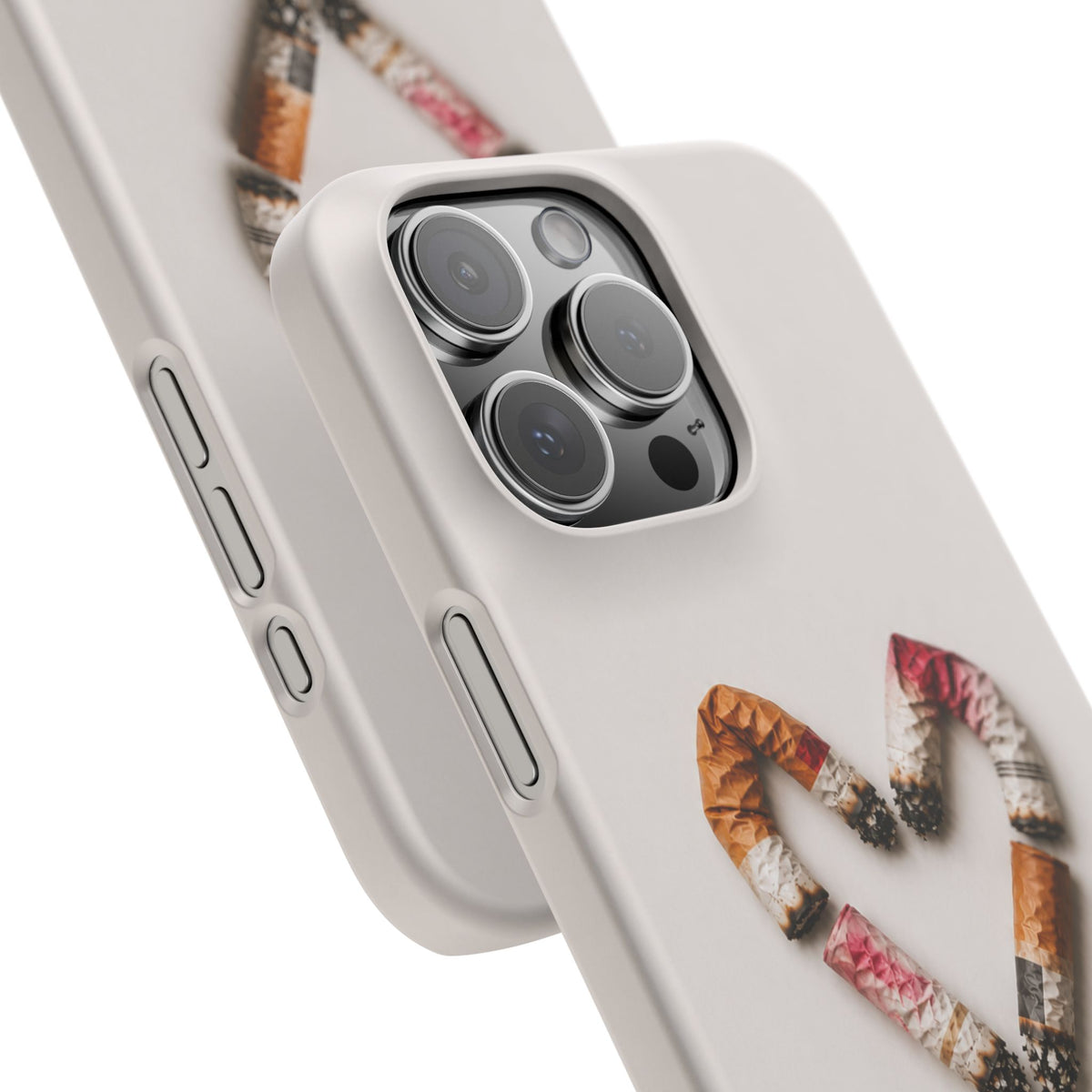 Cigarette Butts Heart Snap Case