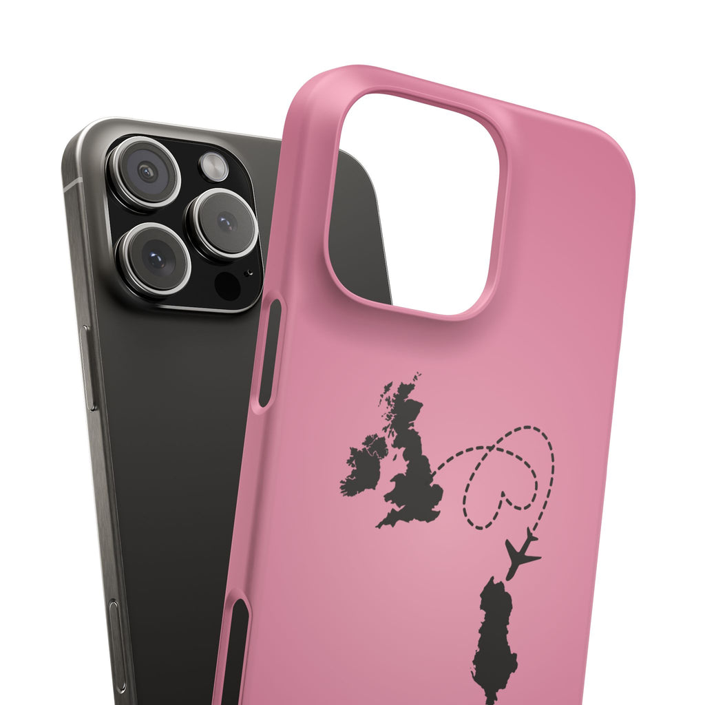 UK to Albania Pink Snap Phone Case