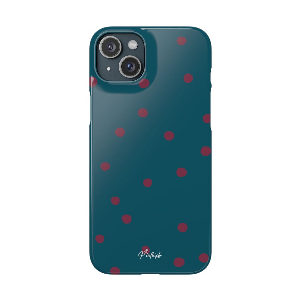 Teal & Burgundy Polka Dot Snap Phone Case
