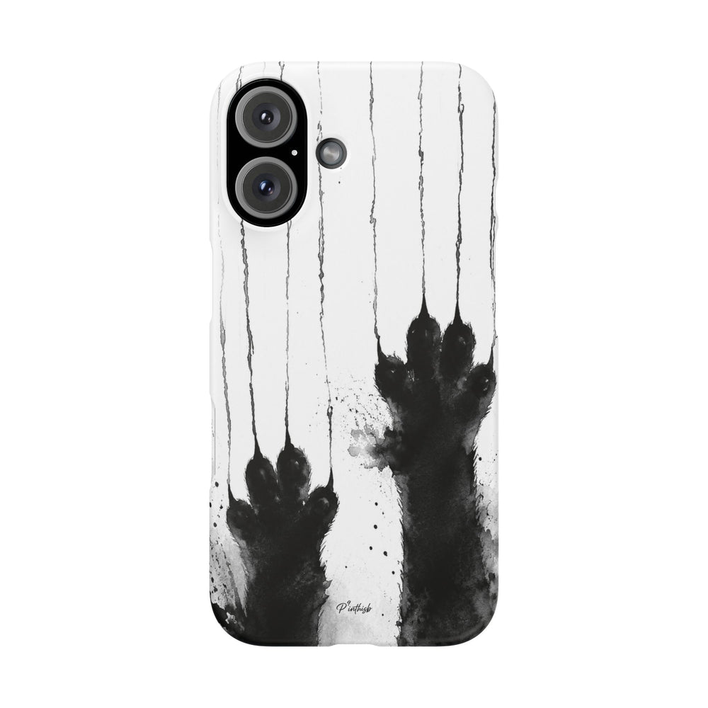 Black Ink Paw Print Snap Case