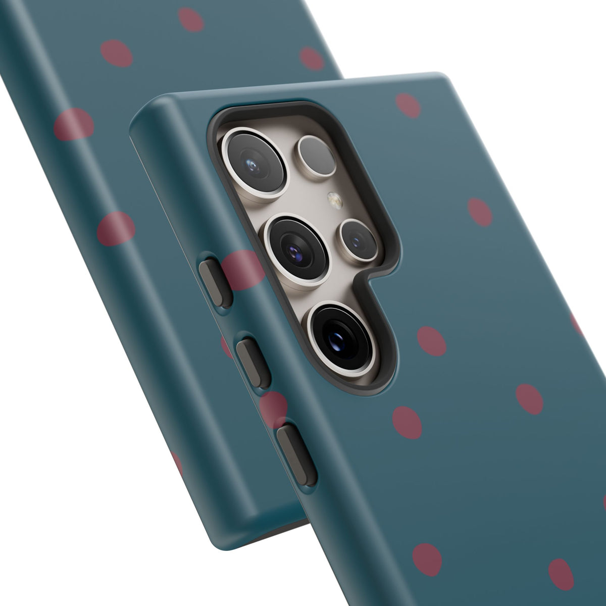 Teal & Burgundy Polka Dot Tough Phone Case