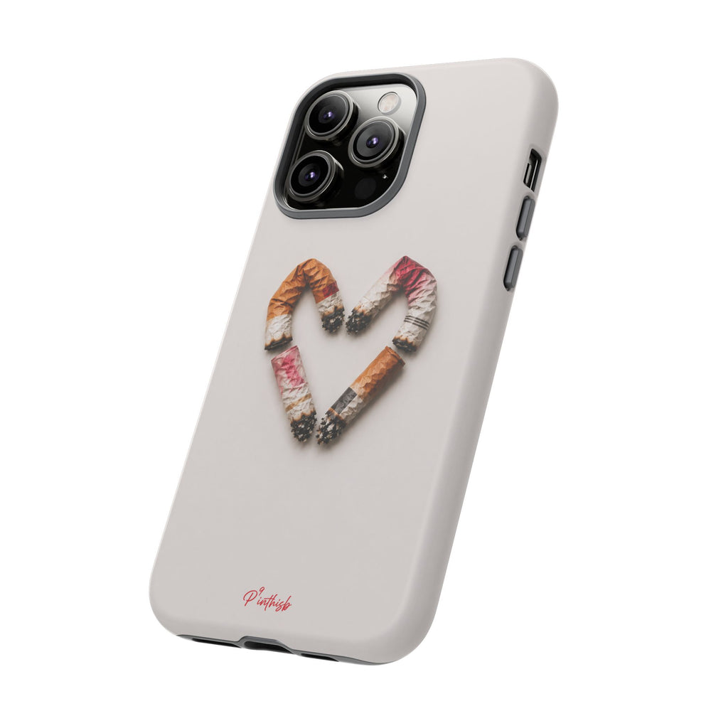 Cigarette Butts Heart Tough Case