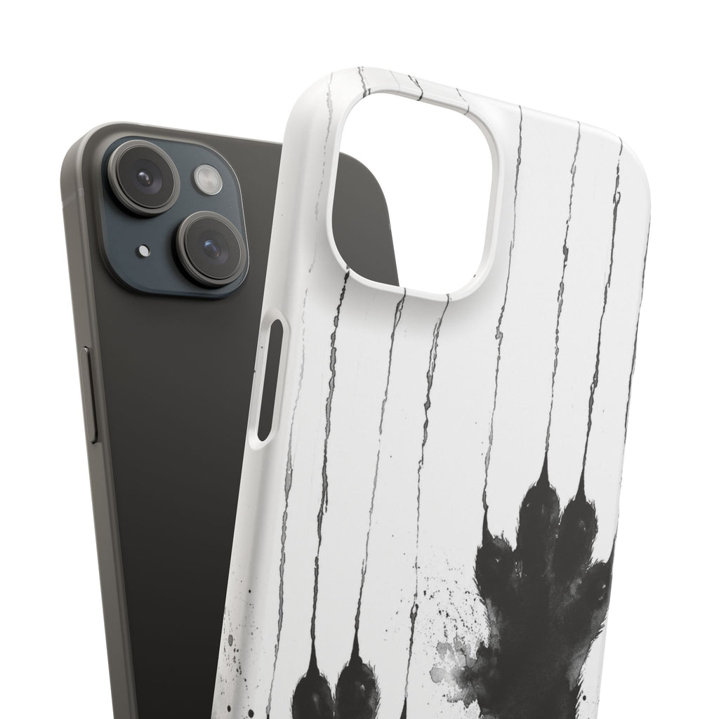 Black Ink Paw Print Snap Case